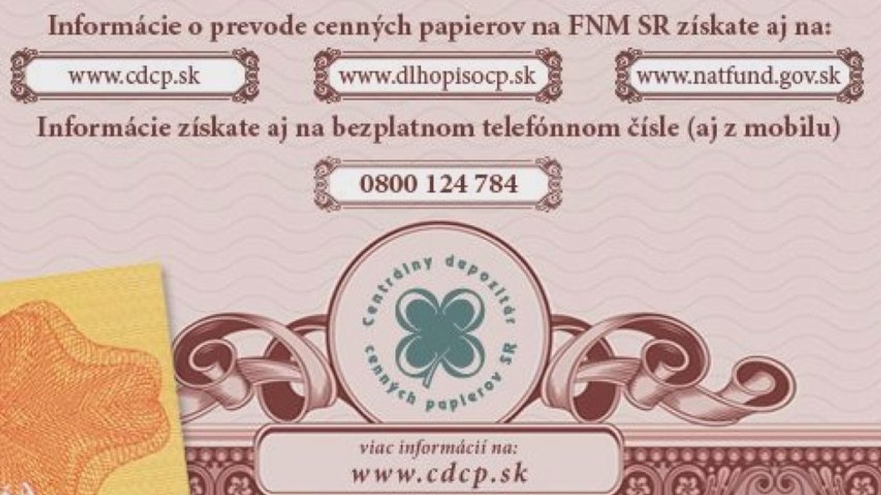 Ľudia majú už len tri mesiace na bezodplatný prevod cenných papierov bez hodnoty