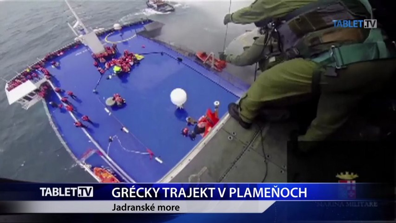 Grécky trajekt v plameňoch