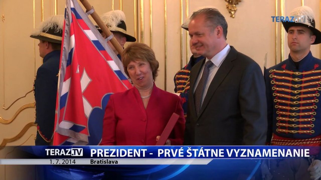 Prezident A. Kiska udelil štátne vyznamenanie Catherine Ashtonovej