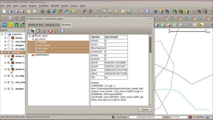 Vector topology cleaning with QGIS and GRASS
