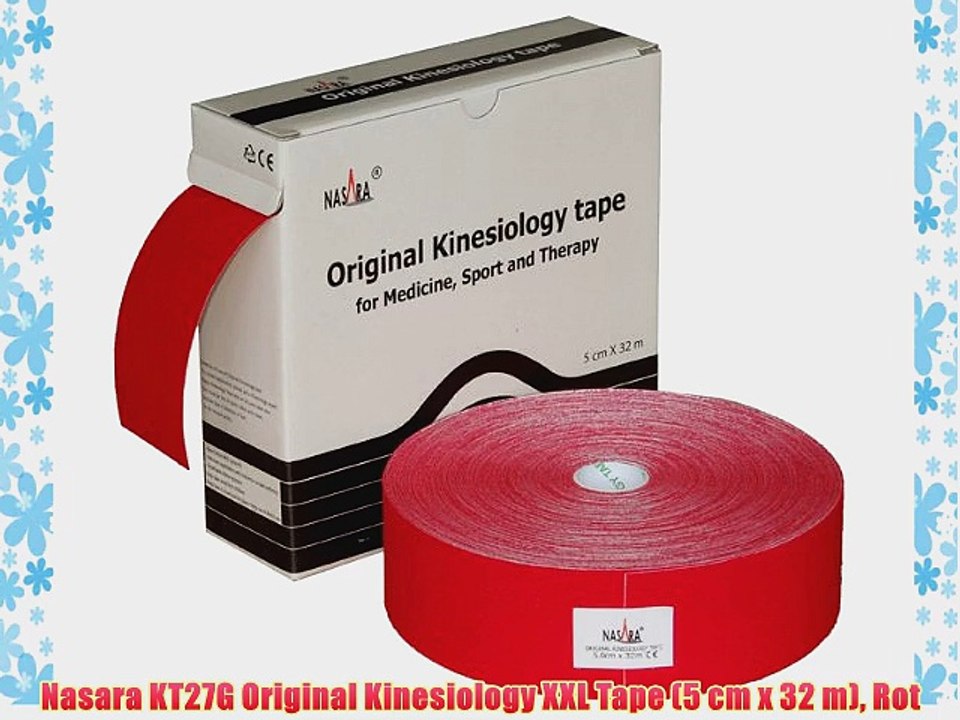 Nasara KT27G Original Kinesiology XXL Tape (5 cm x 32 m) Rot