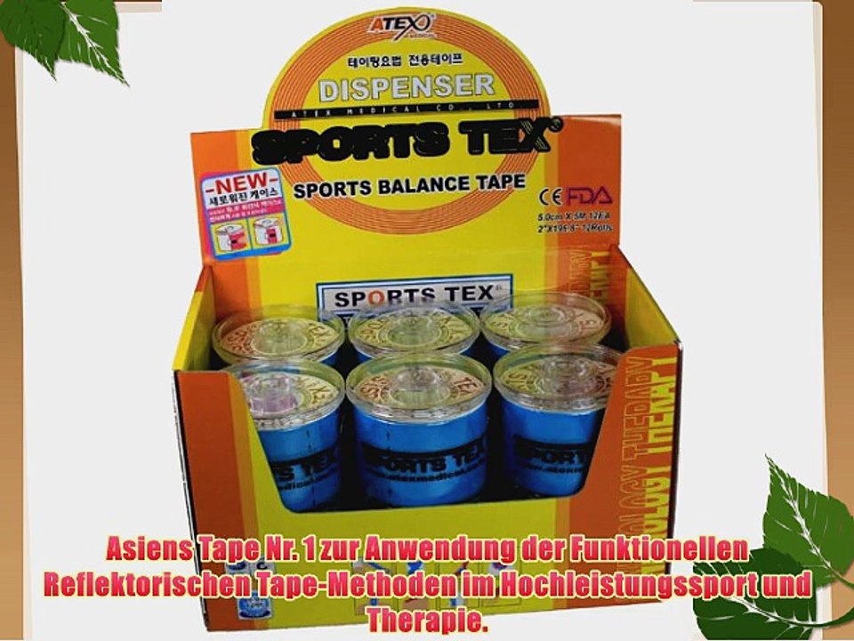 12x mediAID SPORTS-TEX Kinesiologie-Tape (5m x 5cm Blau) Das Original inkl. kostenlosem Abroller