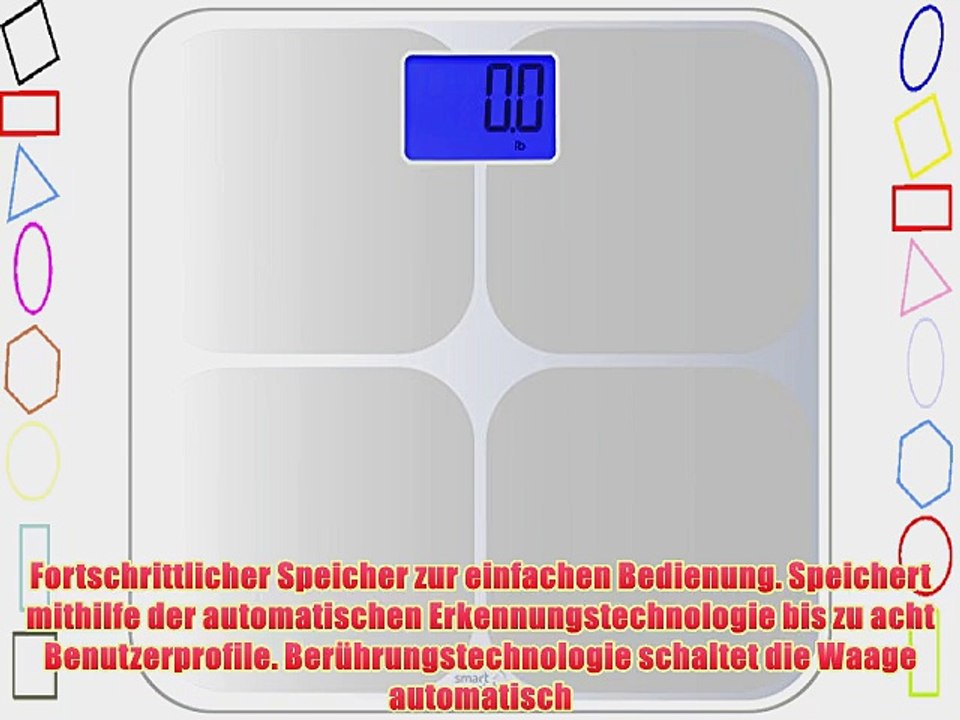 Smart Weigh SMS500 Digitale Badezimmer-Waage hohe Genauigkeit zweifarbige Gewichts?nderungsanzeige