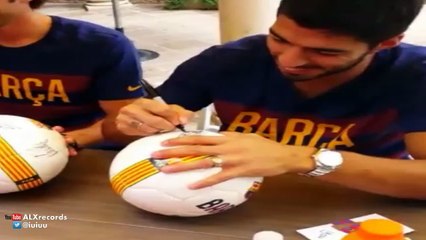 Kid calls Luis Suarez the best, prompting the Uruguayan to clarify who the best actually is