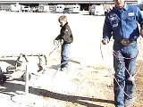 Roping with Cesar delaCruz his his roping dummy