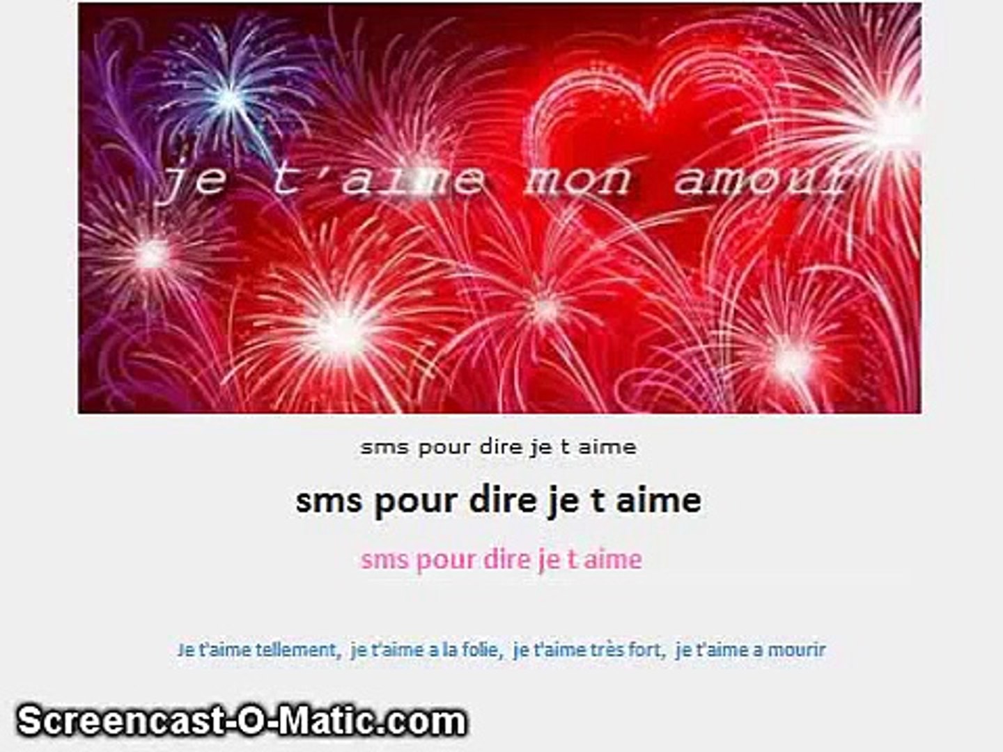 Sms Pour Dire Je T Aime Les Plus Beaux Sms Video Dailymotion