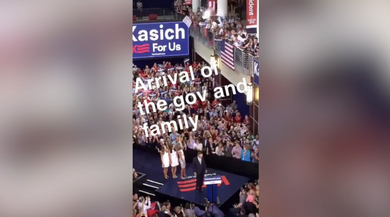 A Snapchat view of John Kasich's campaign launch
