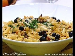 مكرونة بصلصة الباذنجان - منال العالم