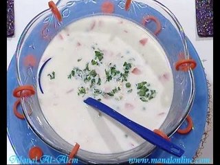شوربة كريمة الدجاج بالخضار - منال العالم