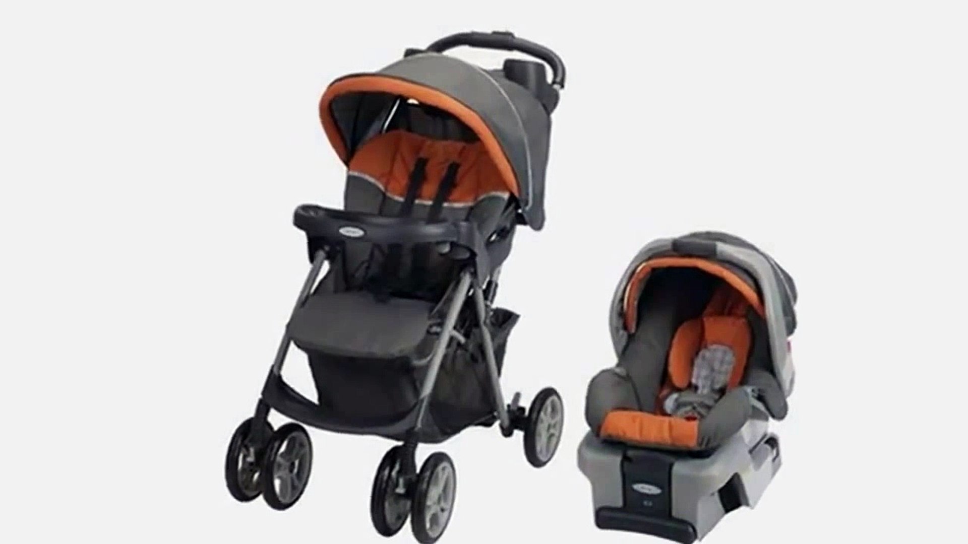 graco stroller orange and grey