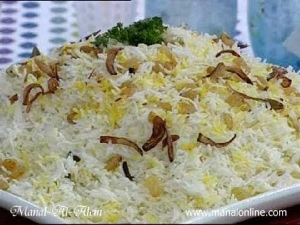 أرز بخاري بالزبيب  - منال العالم