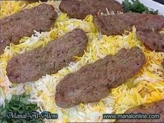 كباب مع الأرز البسمتي بالزعفران - منال العالم
