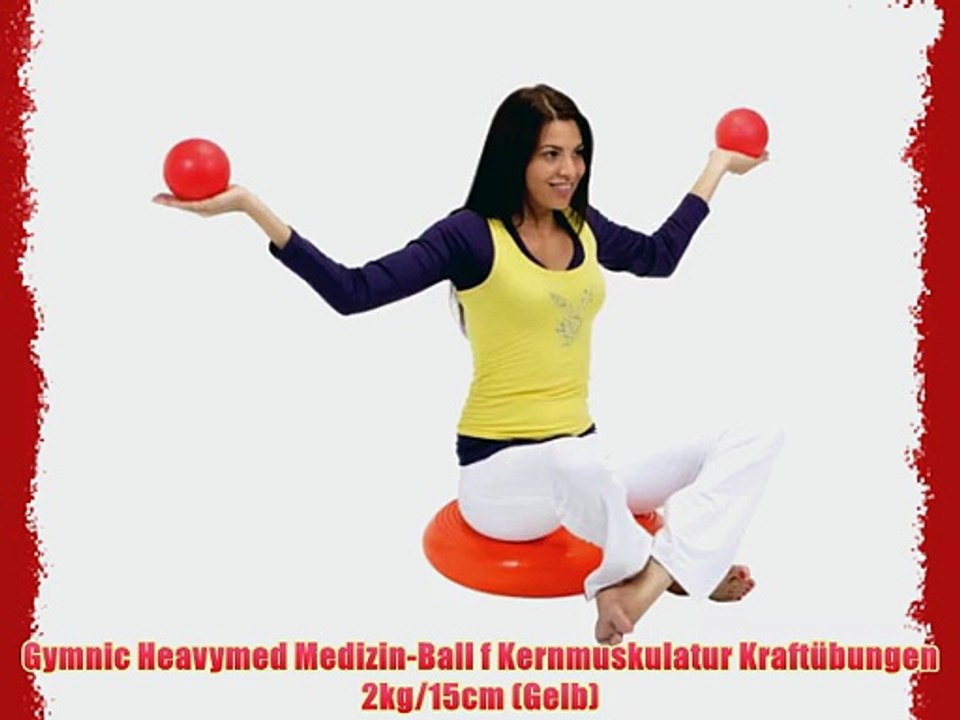 Gymnic Heavymed Medizin-Ball f Kernmuskulatur Kraft?bungen 2kg/15cm (Gelb)