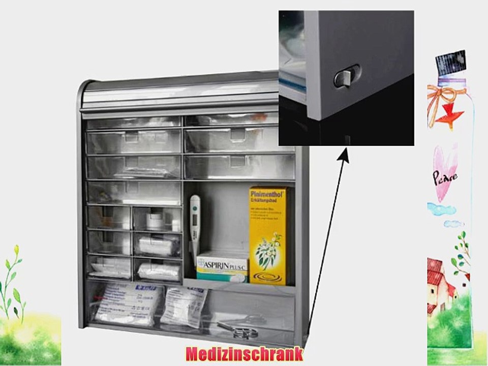 Medizinschrank - Medikamentenschrank - Arzneischrank mit Farbauswahl (silber)