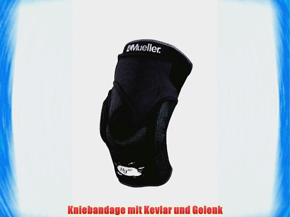 Mueller Bandage Hg80 Kniebandage mit Kevlar und Gelenk schwarz L: 40 - 45 cm