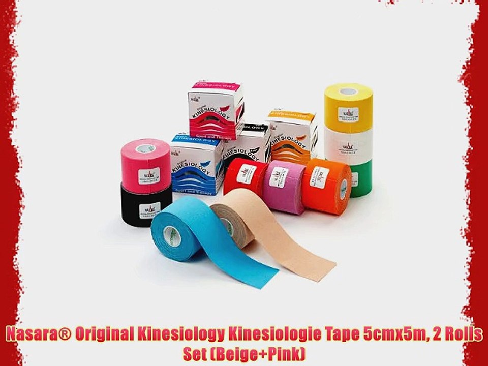 Nasara? Original Kinesiology Kinesiologie Tape 5cmx5m 2 Rolls Set (Beige Pink)