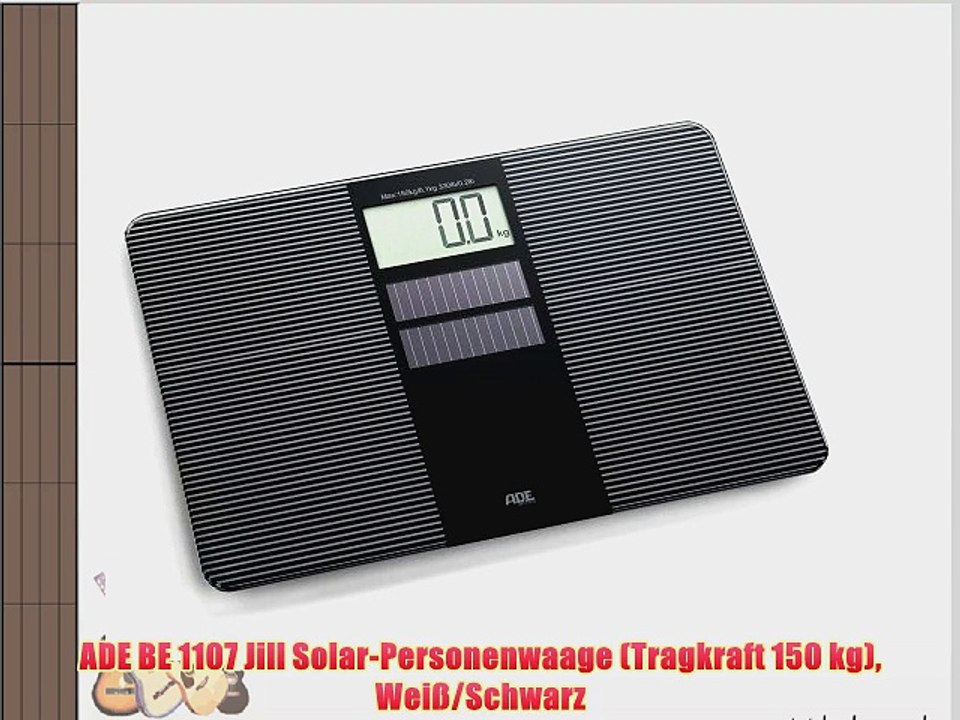 ADE BE 1107 Jill Solar-Personenwaage (Tragkraft 150 kg) Wei?/Schwarz