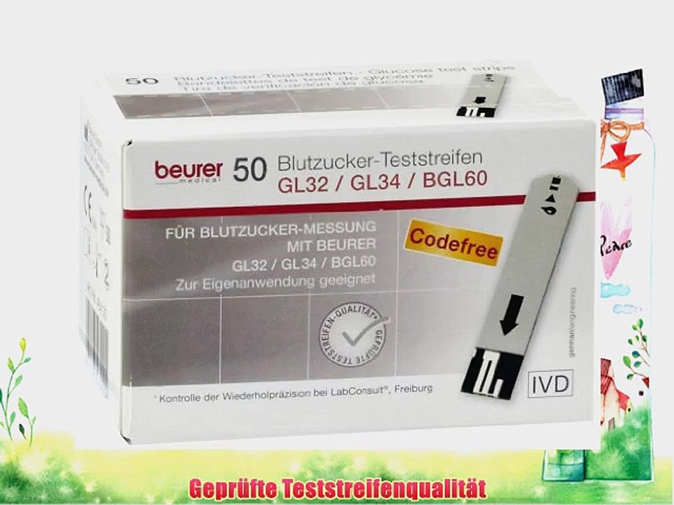 Beurer Blutzucker-Teststreifen (zur Verwendung mit GL 32 GL 34 und BGL 60) 50 St?ck
