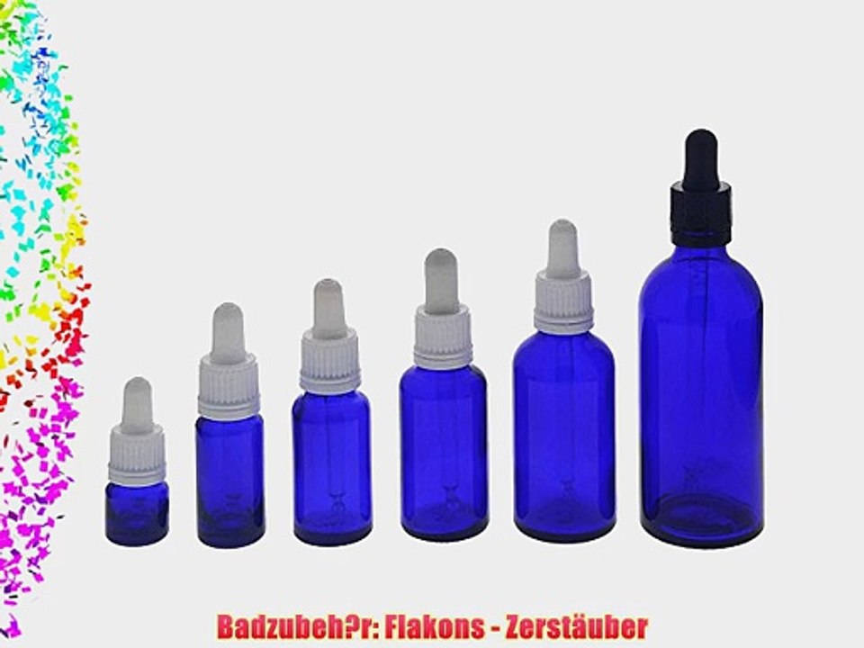 Kosmetex Blauglasflasche mit Pipette leere blaue Glasflasche Pipettenflasche mit kompletter