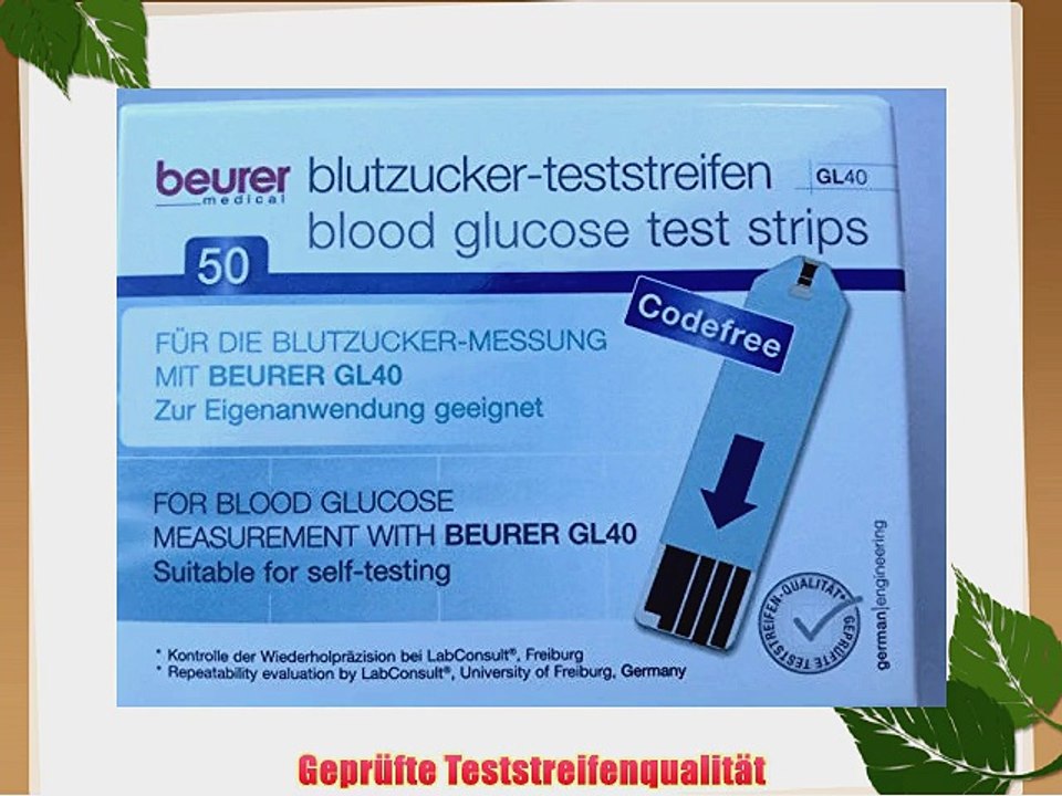 Beurer Blutzucker-Teststreifen (zur Verwendung mit GL 40) 50 St?ck