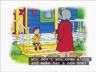Caillou's surprise with subtitles