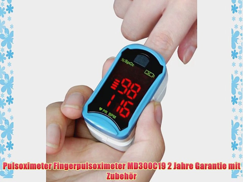 Pulsoximeter Fingerpulsoximeter MD300C19 2 Jahre Garantie mit Zubeh?r