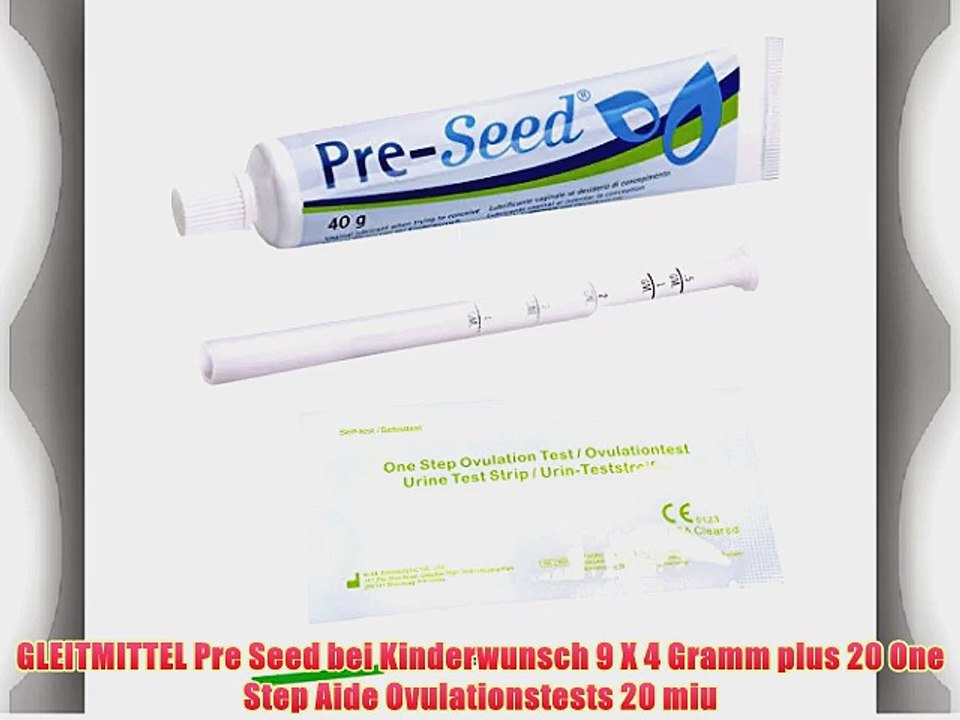 GLEITMITTEL Pre Seed bei Kinderwunsch 9 X 4 Gramm plus 20 One Step Aide Ovulationstests 20