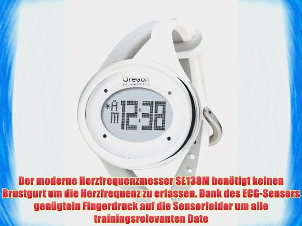 Oregon Scientific Damen Armbanduhr Herzfrequenzmesser Zone Trainer SE 338 silbergrau/wei? 5560