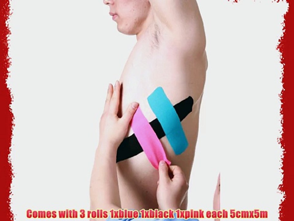 3NS Kinesiologie Tape 3 Color Set Blue Black Pink