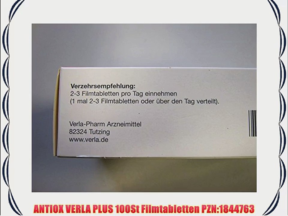 ANTIOX VERLA PLUS 100St Filmtabletten PZN:1844763