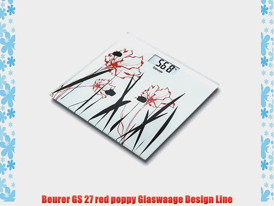Beurer GS 27 red poppy Glaswaage Design Line