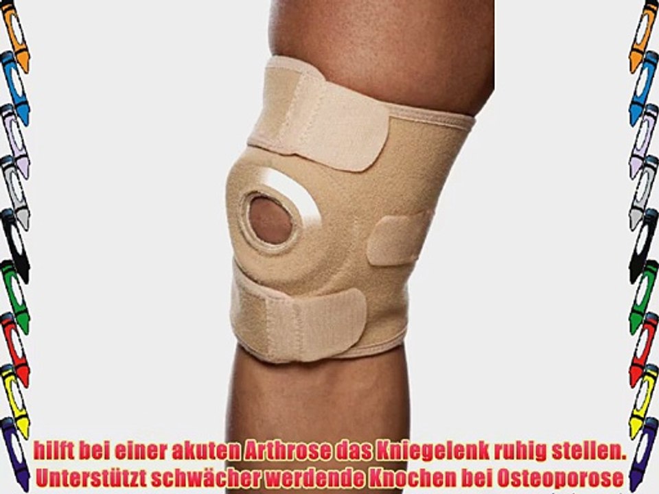 TURBO Med 359 Kniebandage mit Klettverschluss komplett zu ?ffen f?r leichtes Anziehen HAUT