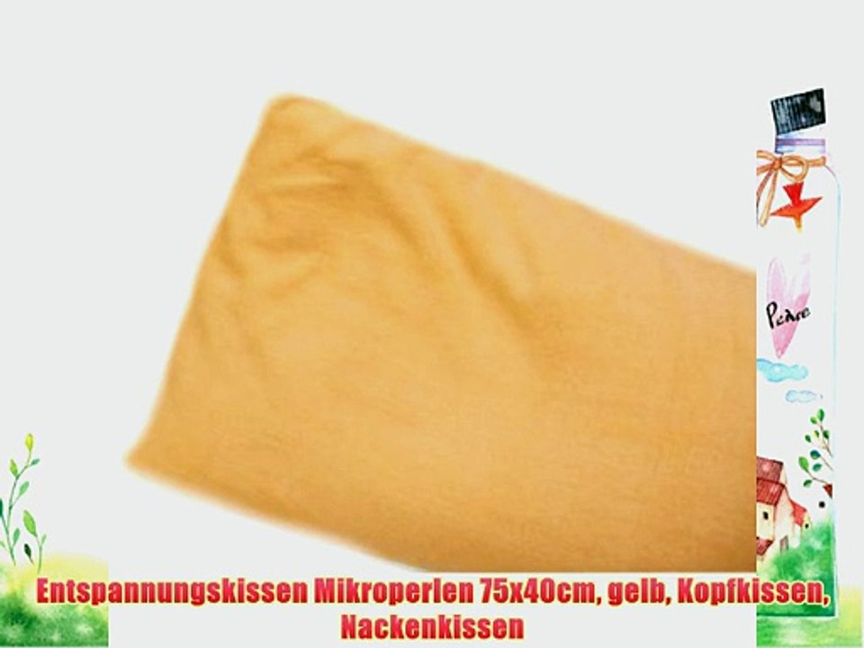 Entspannungskissen Mikroperlen 75x40cm gelb Kopfkissen Nackenkissen