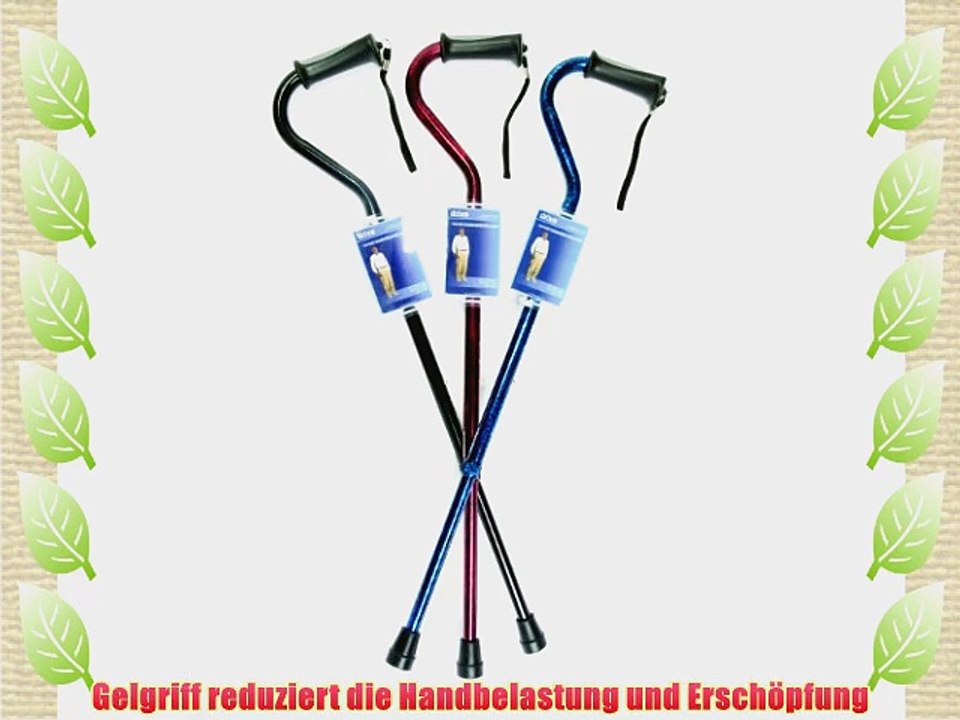 Drive Medical 10372RC-6 Swan Neck Gehstock mit Gelgriff Rot