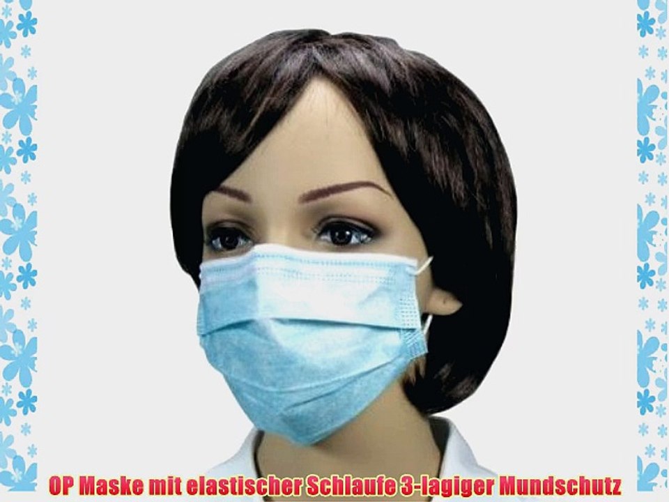500 St?ck Mundschutz (10x50 St?ck) OP Maske 3-lagig mit ela. Schlaufe Farbe: blau Medi-Inn