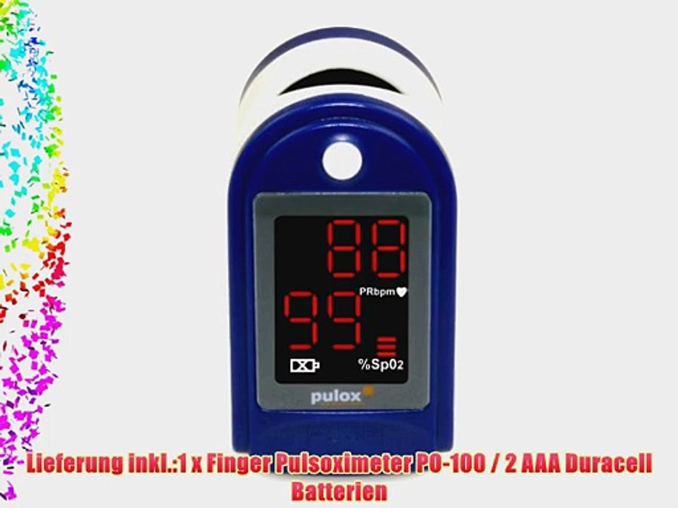 Pulsoximeter PULOX PO-100 mit LED-Anzeige * Farbe: blau