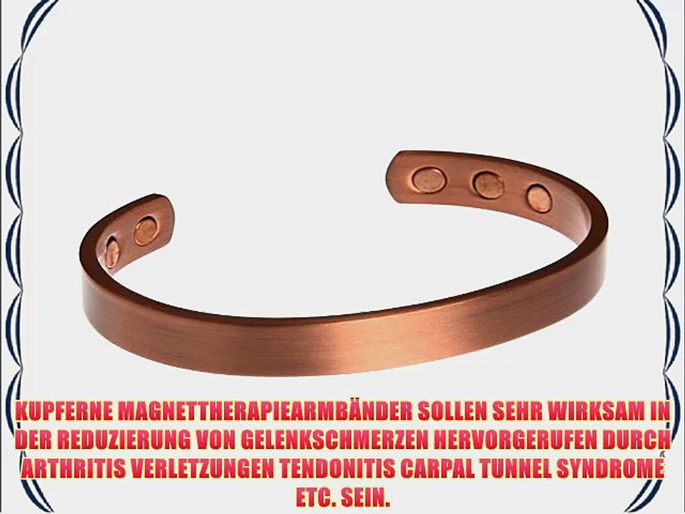 Qualit?ts Kupfer Magnetarmband Eleganter Kupferarmreif Mit 6 Starken Magneten. Damen Oder Herren