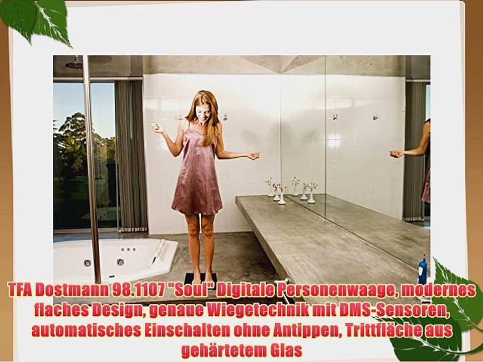 TFA Dostmann 98.1107 Soul Digitale Personenwaage modernes flaches Design genaue Wiegetechnik