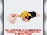 Deluxe Leder Trainings- und Fitness schwarz / braun - Handschuhe  The Bat inkl. elastischer