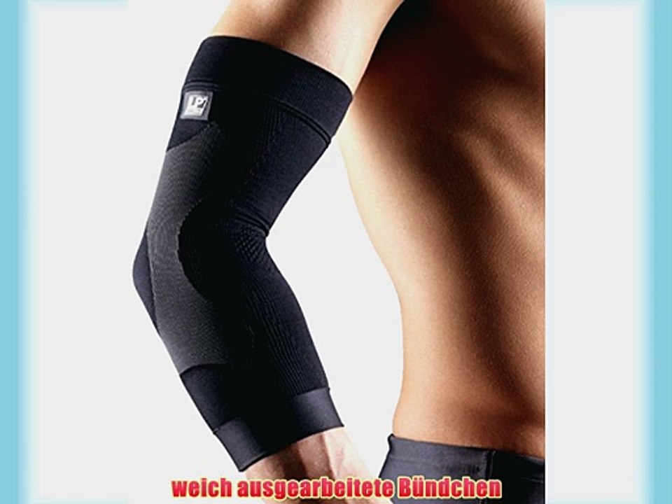 LP Support 250 Power Sleeve Kompressions-Ellenbogenbandage Gr??e L Schwarz