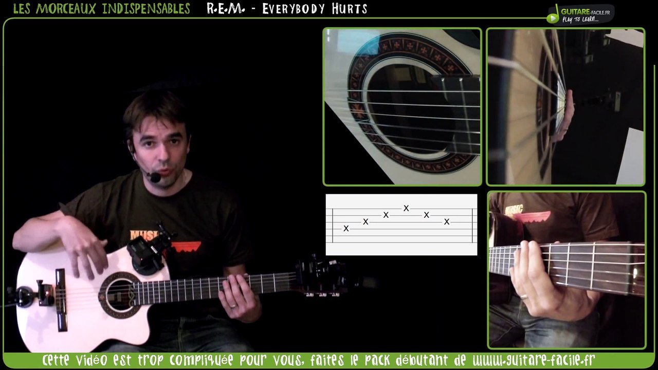 Apprendre à jouer R.E.M. - Everybody Hurts à la guitare - Vidéo Dailymotion