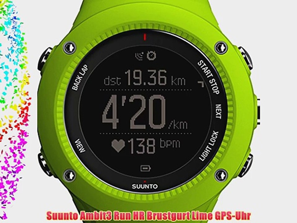 Suunto Ambit3 Run HR Brustgurt Lime GPS-Uhr