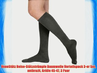 VenoSt?tz Reise-St?tzstr?mpfe Baumwolle Vorteilspack 3-er Set anthrazit Gr??e 45-47 3 Paar
