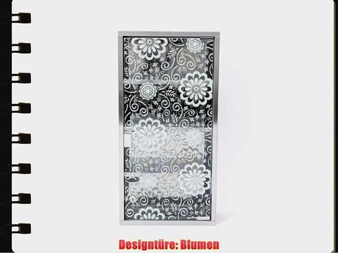 60cm Medizinschrank Arzneischrank Edelstahl matt Glas XXL Hausapotheke Blumen
