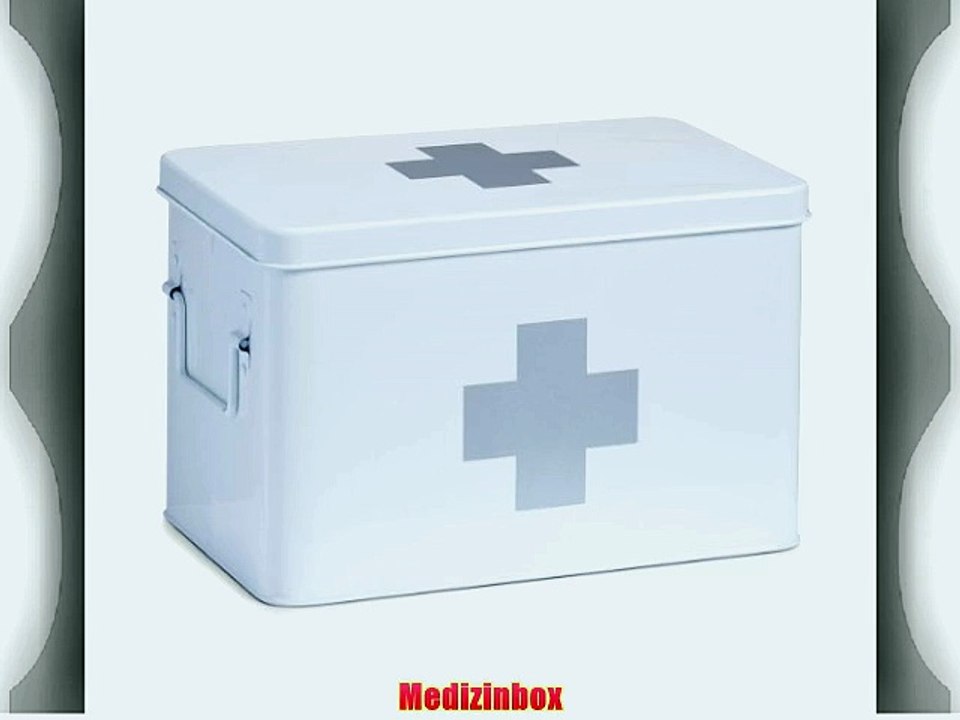 Zeller 18119 Medizin-box  Metall / L 32 x 19.5 x 20 cm wei?