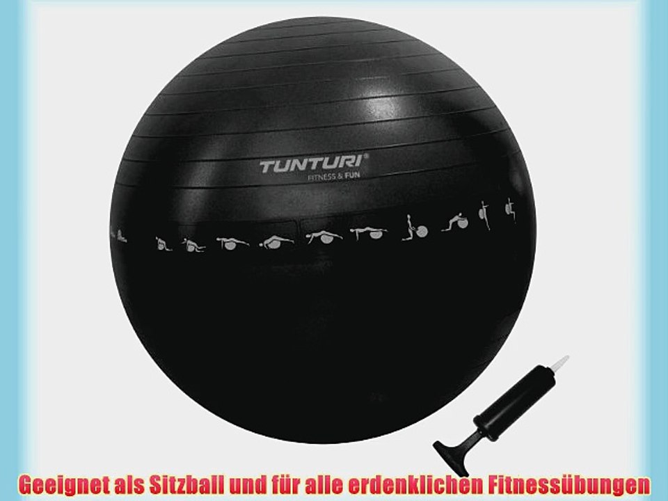 Tunturi Gymnastikball Anti-Burst Inklusiv Pumpe Schwarz 65 cm 14TUSFU142