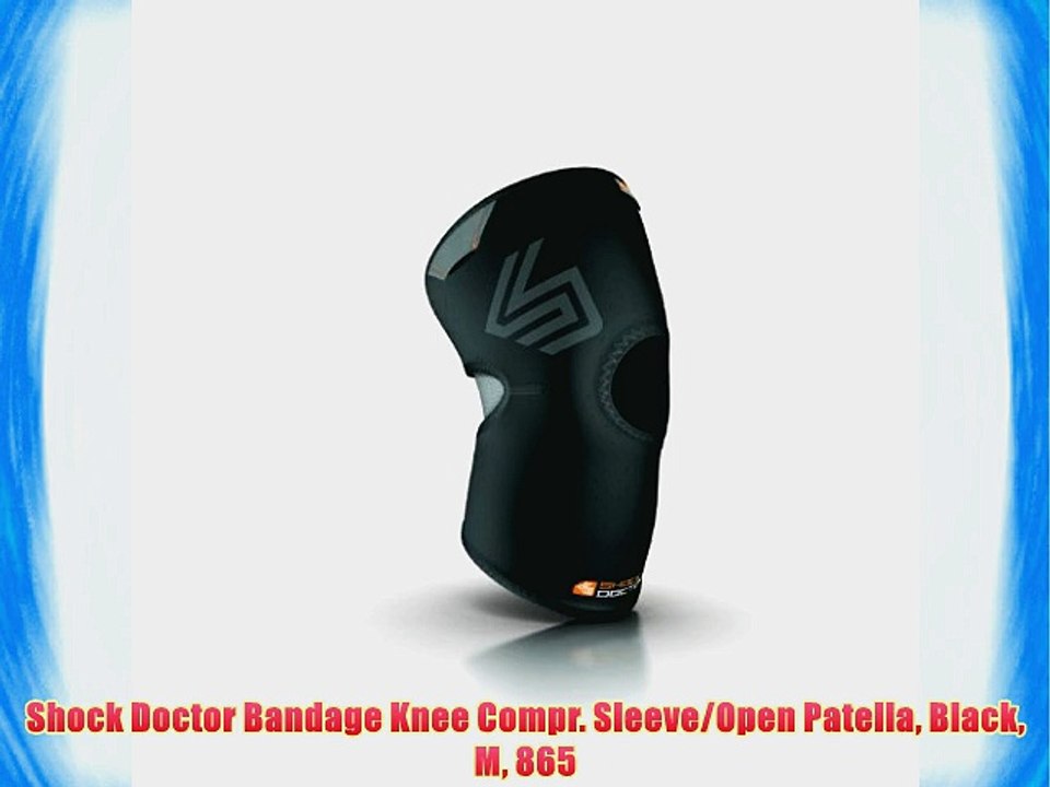 Shock Doctor Bandage Knee Compr. Sleeve/Open Patella Black M 865