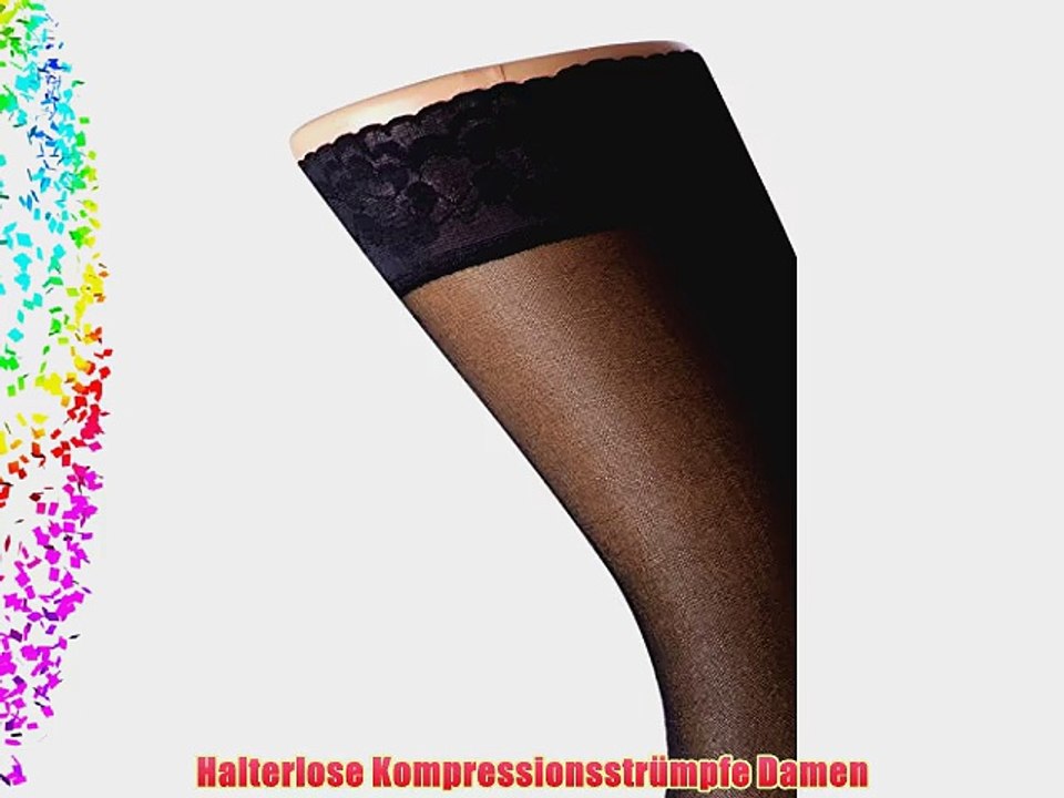 Halterlose St?tzstr?mpfe Stay-Up 140 Den (18-22 mmHg) Schwarz (XL)