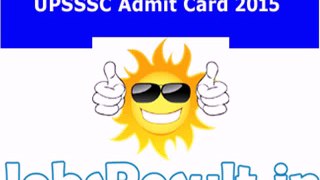UPSSSC Chakbandi Lekhpal Admit Card 2015 Exam Dates
