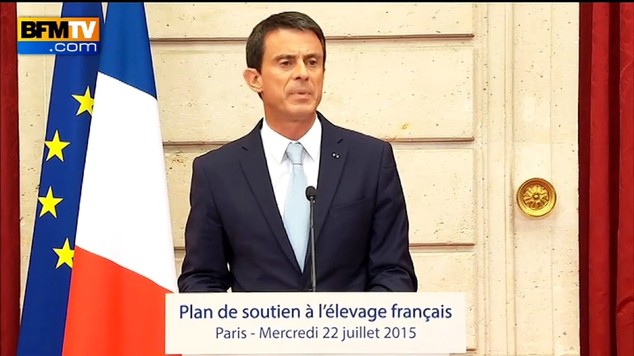 Crise des éleveurs: "Chacun doit pouvoir vivre dignement de son travail", déclare Valls